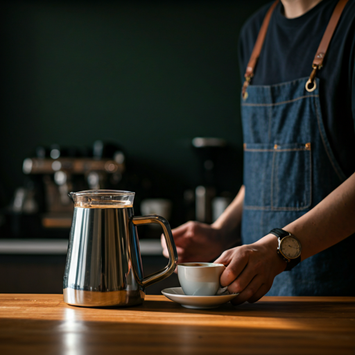 Barista préparant un café dans un café chaleureux