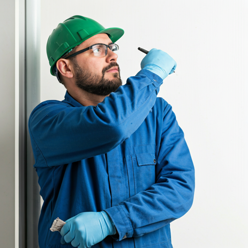 Technicien installant une unité de climatisation